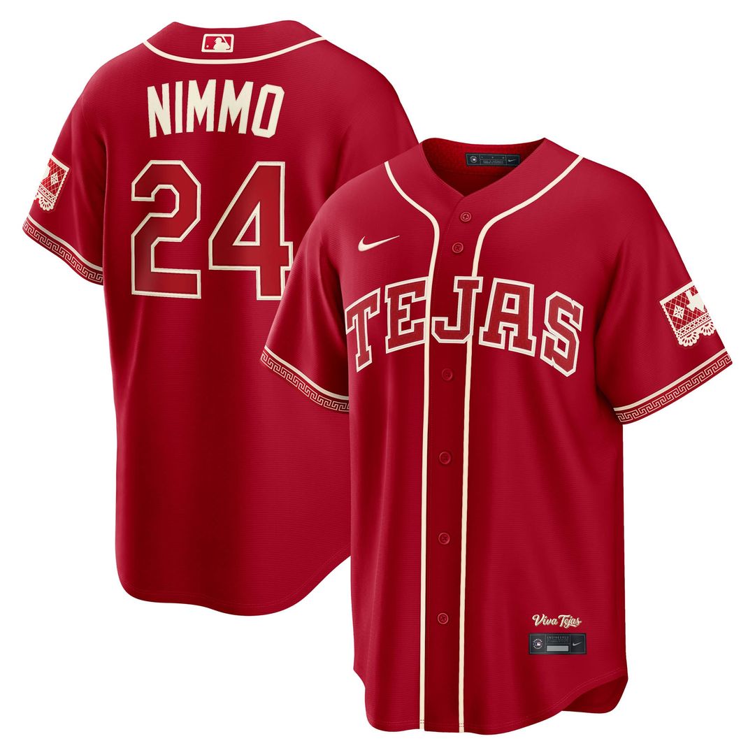 Men's Texas Rangers Brandon Nimmo Red 2026 City Connect Stadium MLB Baseball Jersey - view 1