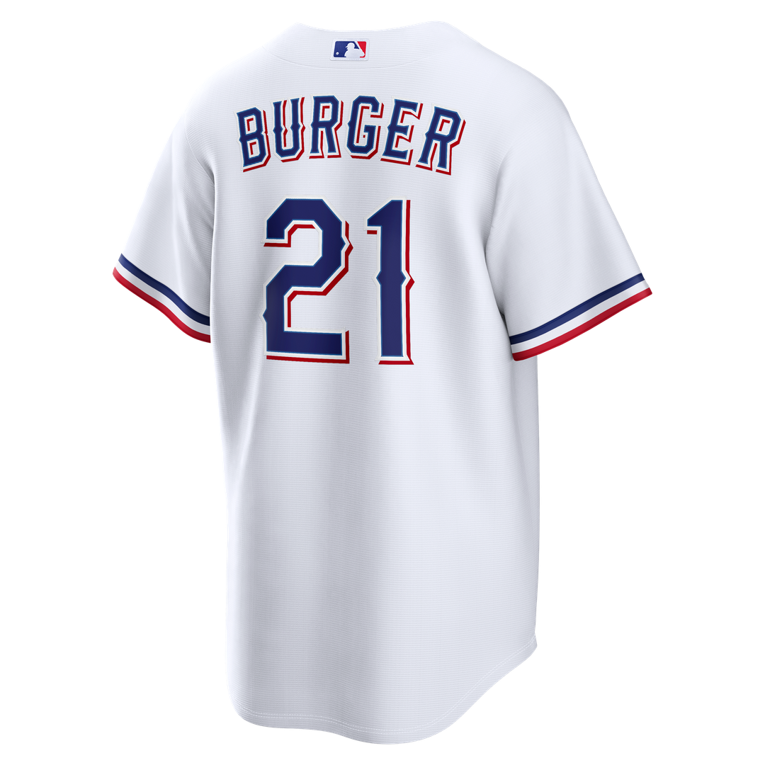 Men's Texas Rangers Jake Burger White Home Replica MLB Baseball Jersey - view 3