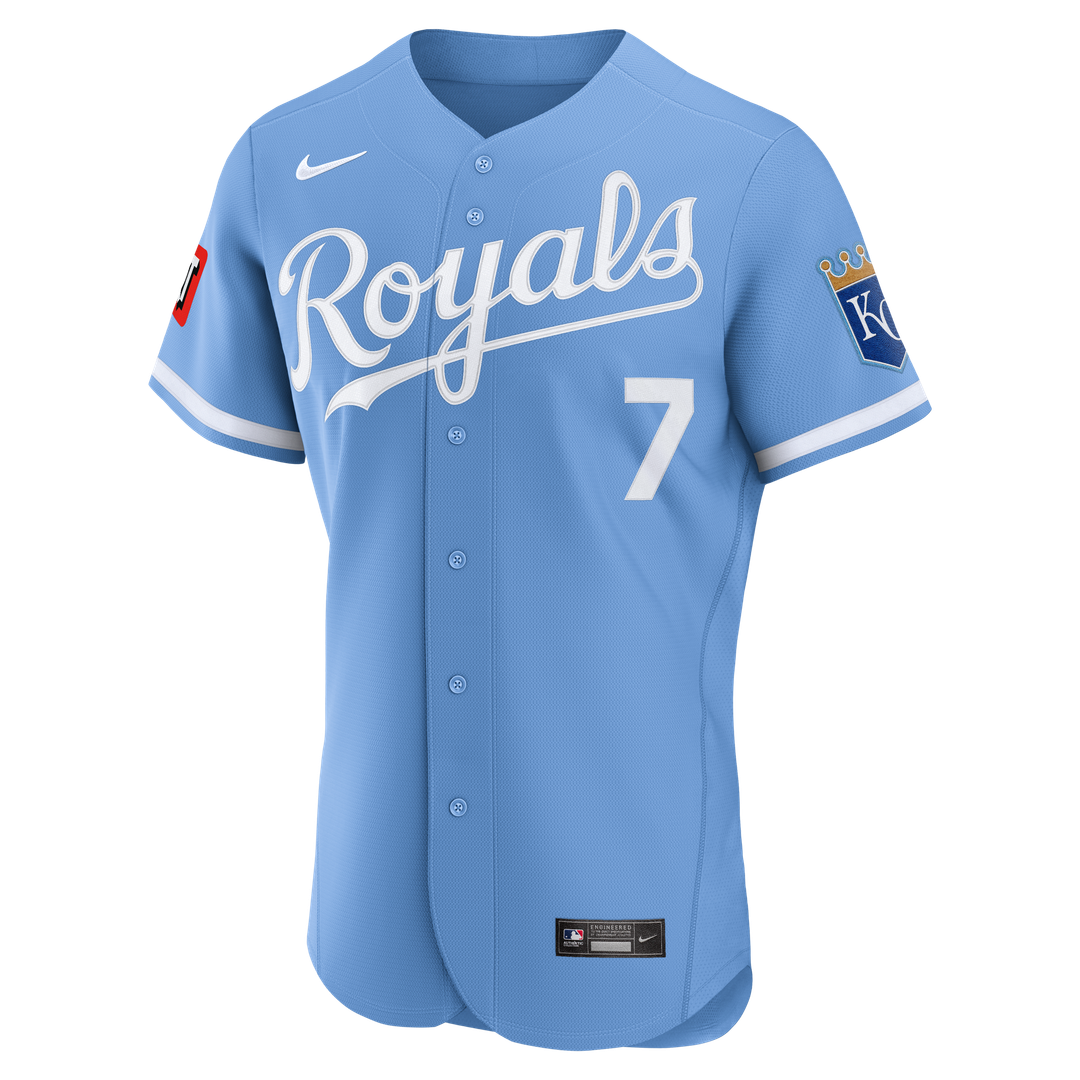 Men's Kansas City Royals Bobby Witt Jr. White Home Sponsor Patch MLB Baseball Jersey - view 8