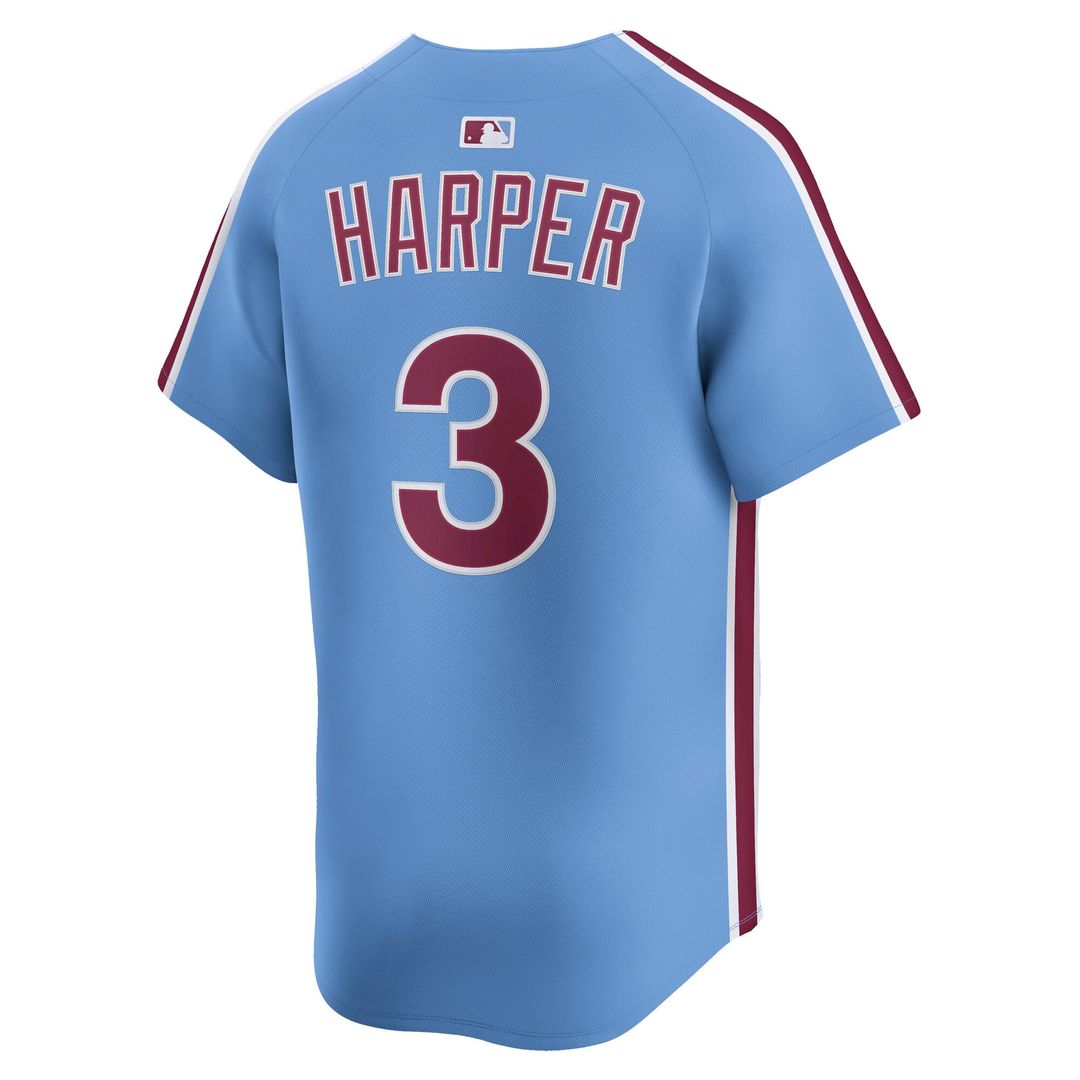 Men's Philadelphia Phillies Bryce Harper Light Blue Alternate Limited MLB Baseball Jersey - view 6