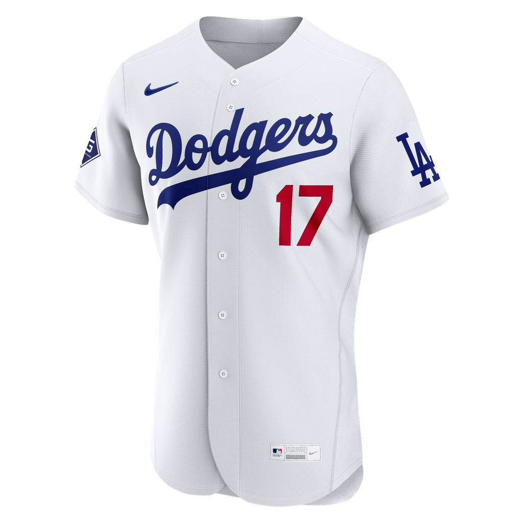 Men's Los Angeles Dodgers Shohei Ohtani White Home Sponsor Patch MLB Baseball Jersey - view 2