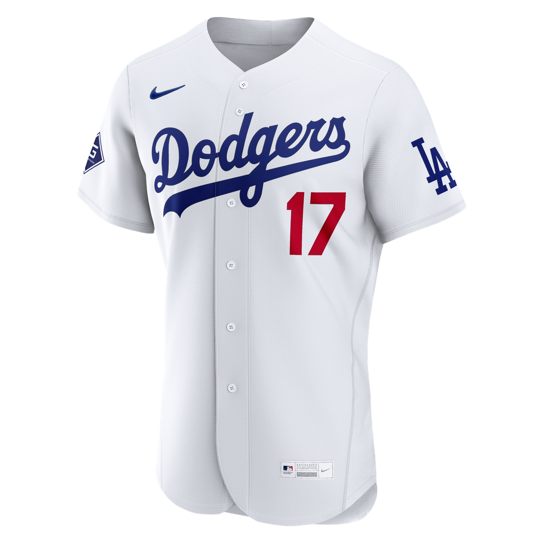 Men's Los Angeles Dodgers Shohei Ohtani White Home Sponsor Patch MLB Baseball Jersey - view 2