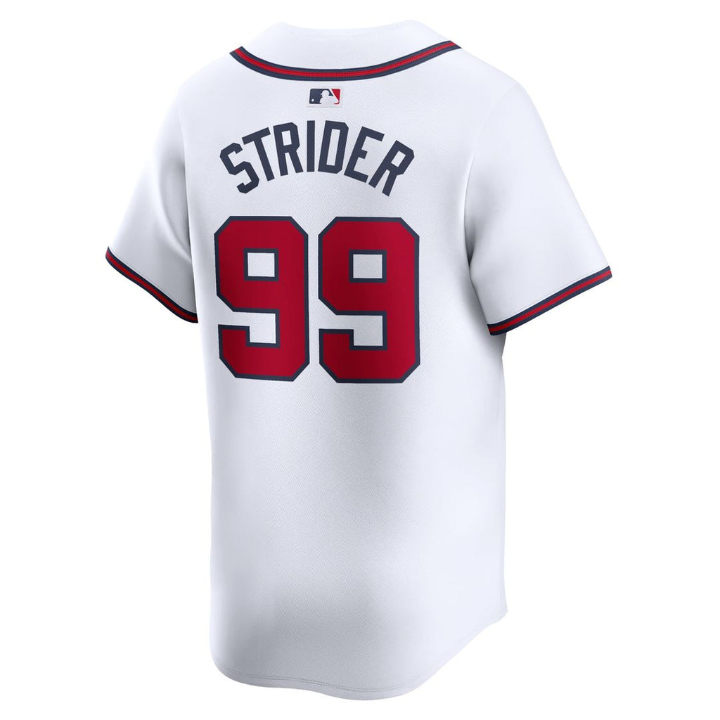 Men's Atlanta Braves Spencer Strider White Home Limited MLB Baseball Jersey - view 3
