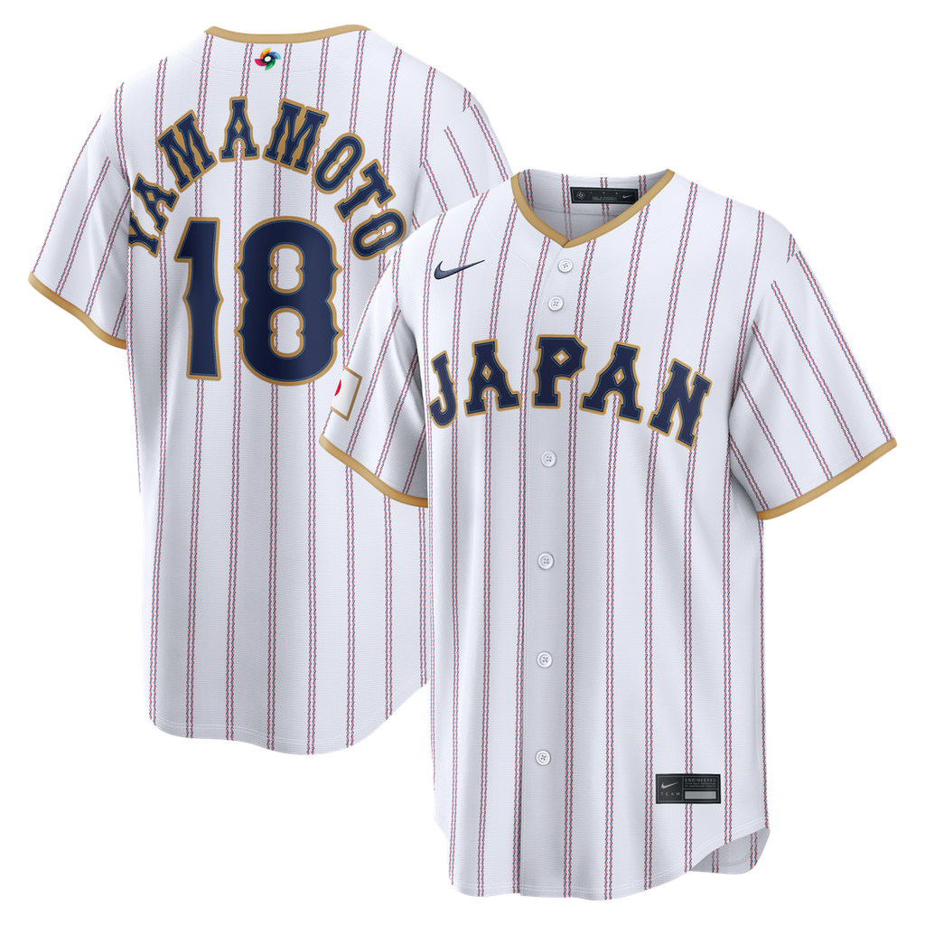 Men's Japan Baseball Yoshinobu Yamamoto White 2026 World Baseball Classic Home Stadium MLB Baseball Jersey - view 1
