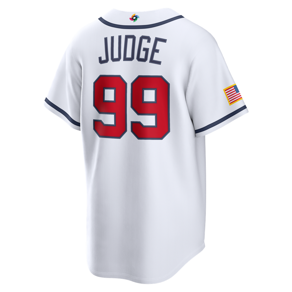 Men's USA Baseball Aaron Judge White 2026 World Baseball Classic Home Stadium MLB Baseball Jersey - view 3