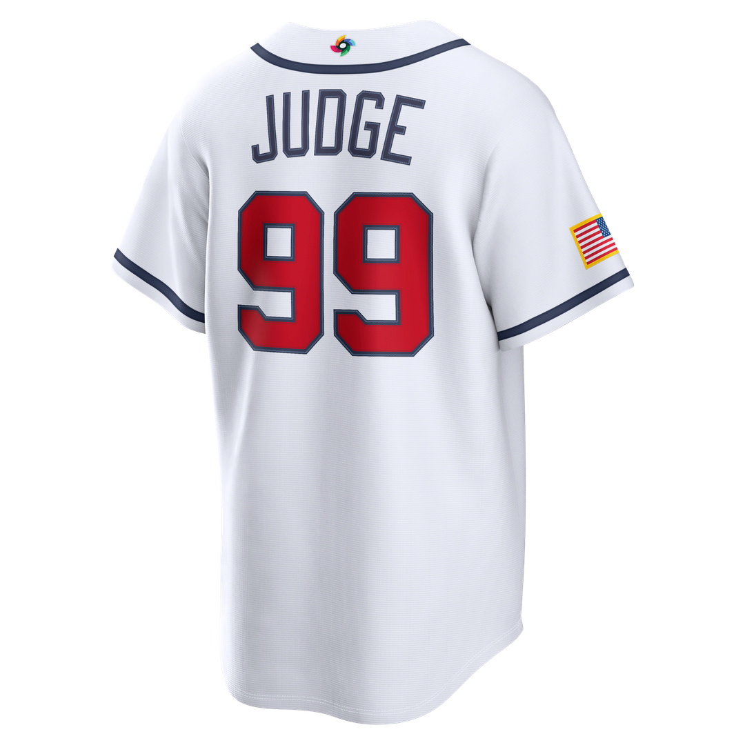 Men's USA Baseball Aaron Judge White 2026 World Baseball Classic Home Stadium MLB Baseball Jersey - view 3