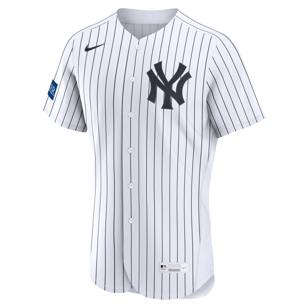 Men's New York Yankees Aaron Judge White Home Sponsor Patch MLB Baseball Jersey - view 5
