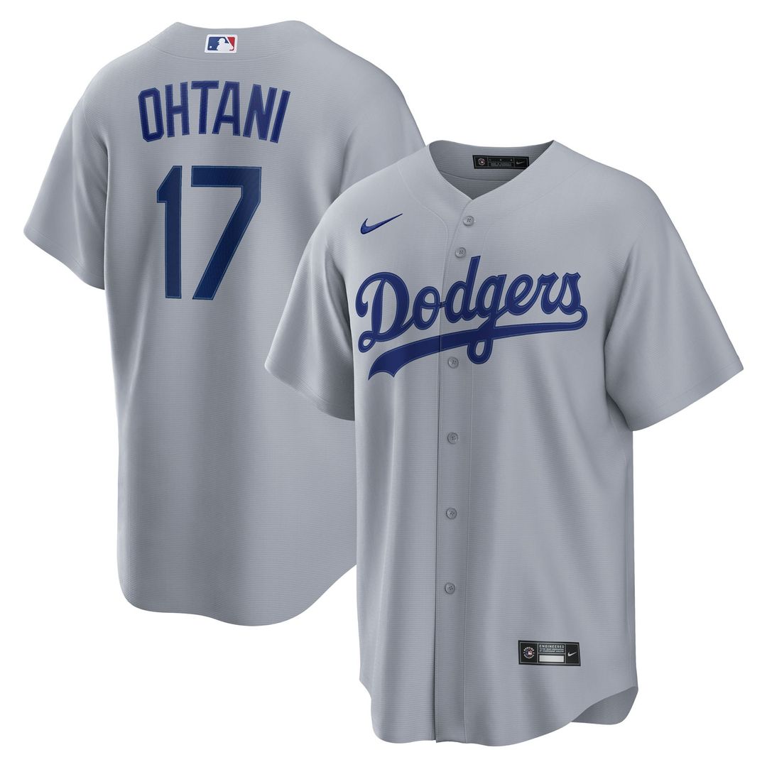 Men's Los Angeles Dodgers Shohei Ohtani Gray Road Replica MLB Baseball Jersey - view 1