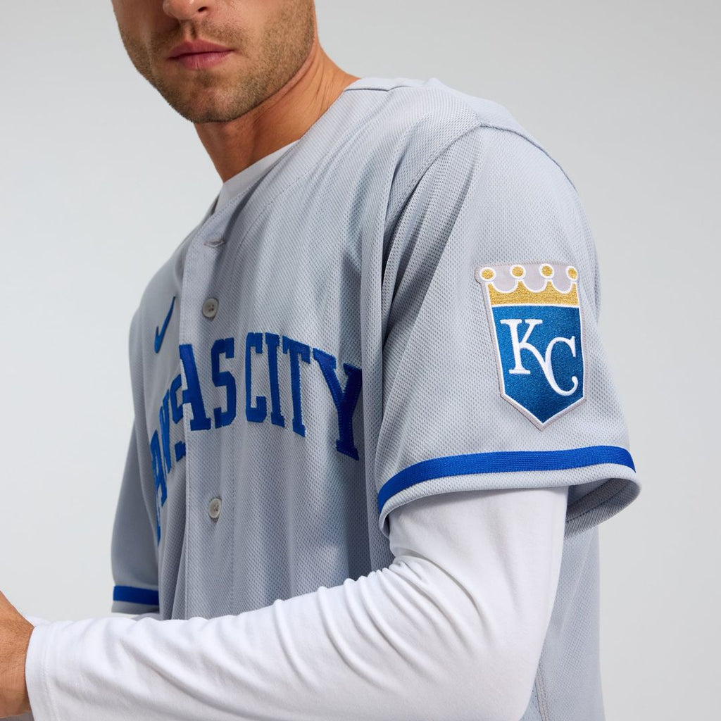 Men's Kansas City Royals Gray 2022 Road MLB Baseball Jersey - view 9