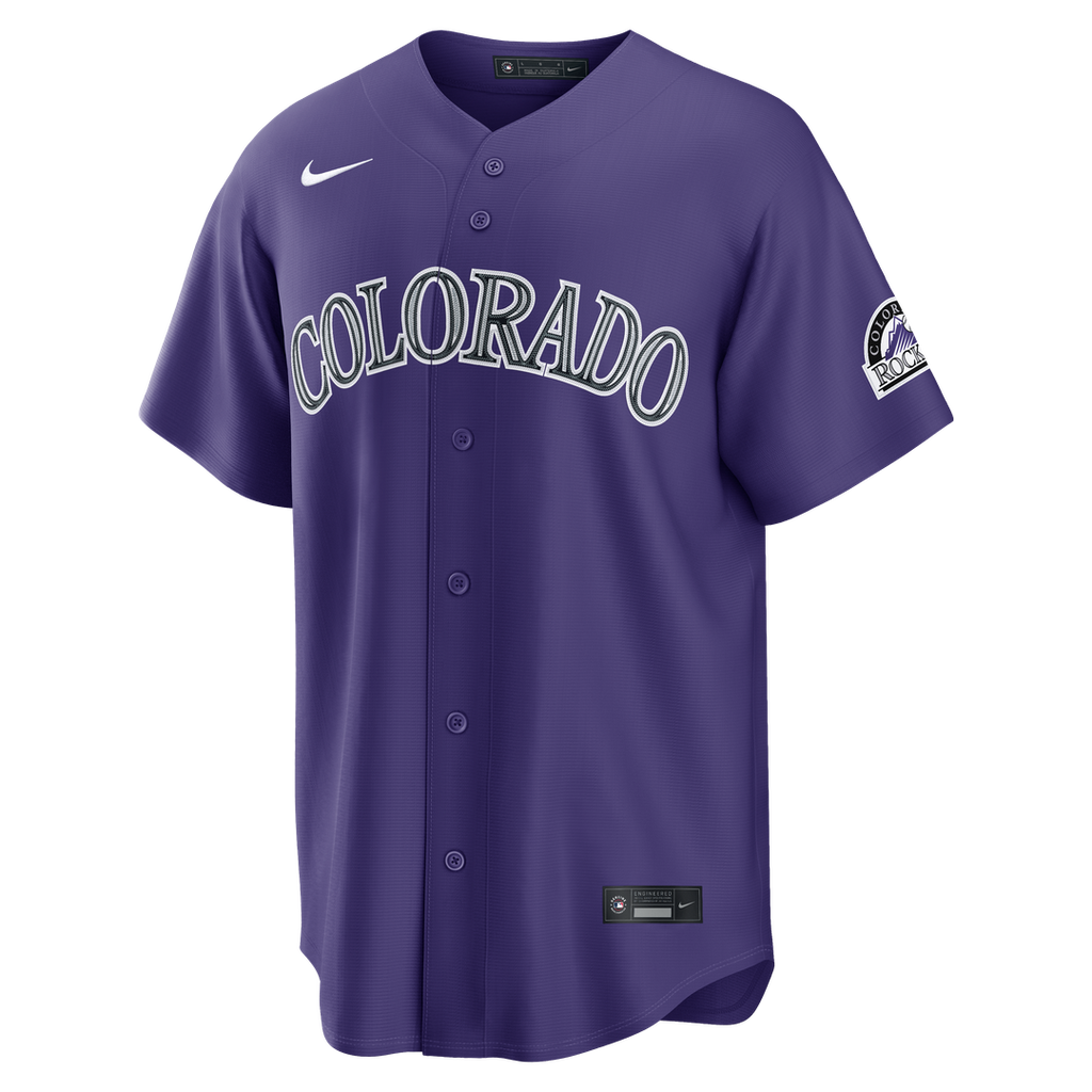 Men's Colorado Rockies Purple Alternate Stadium MLB Baseball Jersey - view 2