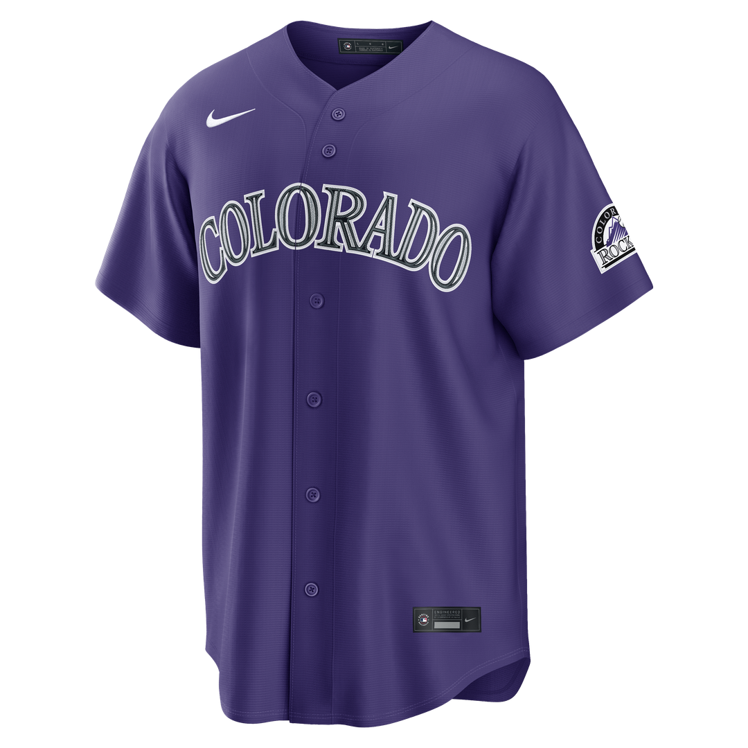 Men's Colorado Rockies Purple Alternate Stadium MLB Baseball Jersey - view 2