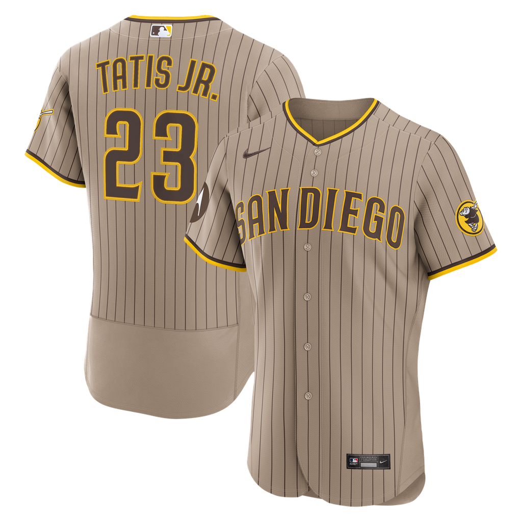 Men's San Diego Padres Fernando Tatis Jr. Sand Alternate Sponsor Patch MLB Baseball Jersey - view 4