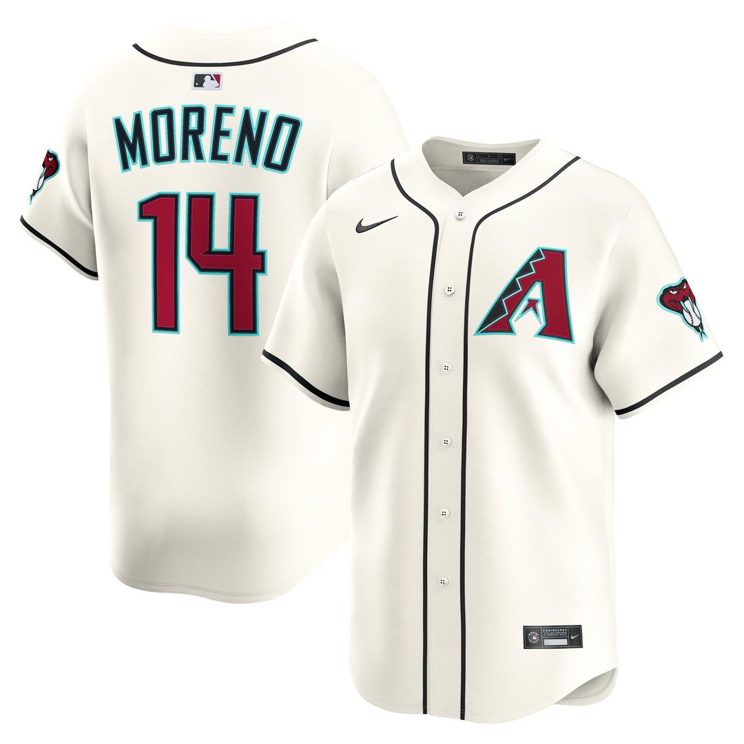 Men's Arizona Diamondbacks Gabriel Moreno Cream Home Limited MLB Baseball Jersey - view 1