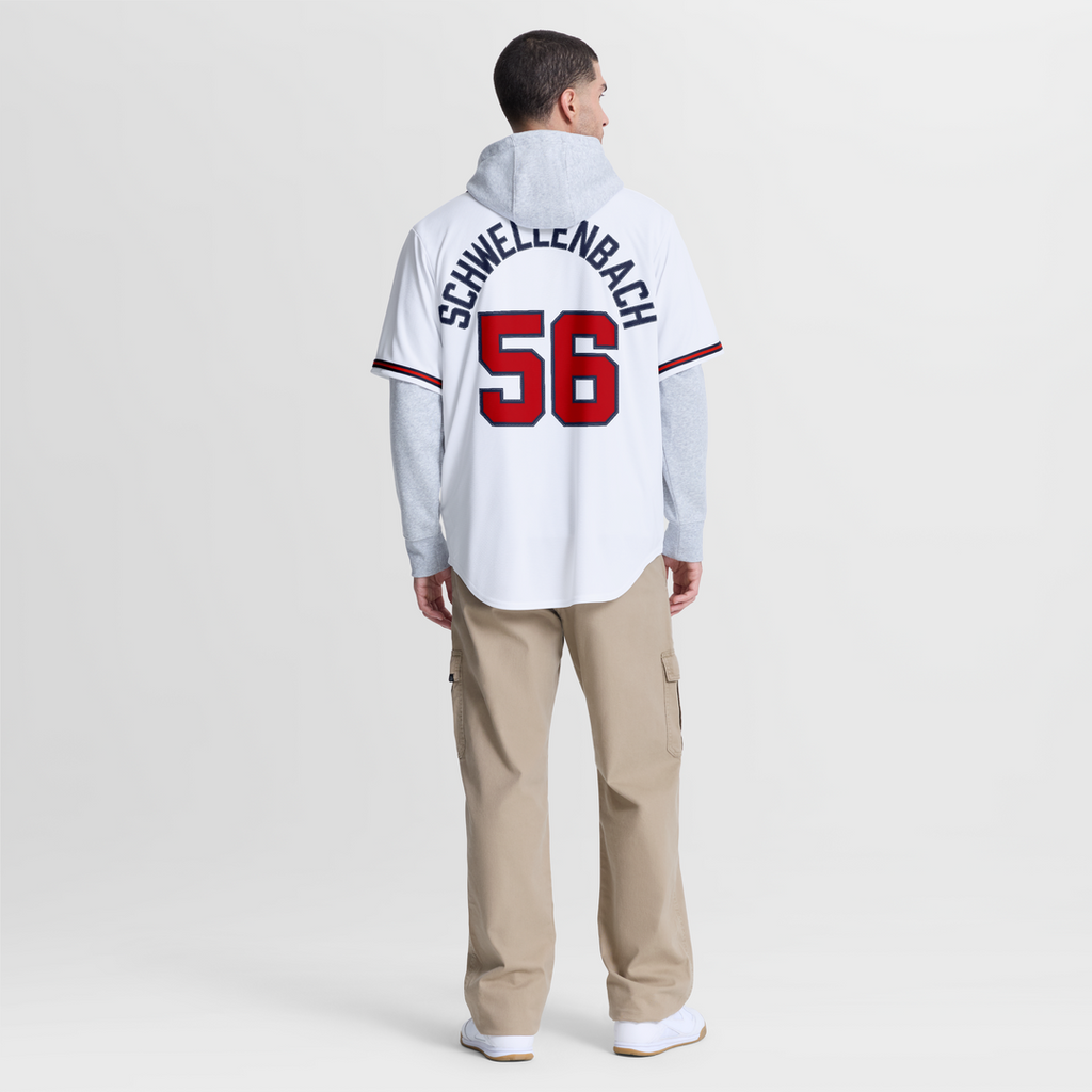 Men's Atlanta Braves Spencer Schwellenbach White Home Replica MLB Baseball Jersey - view 5