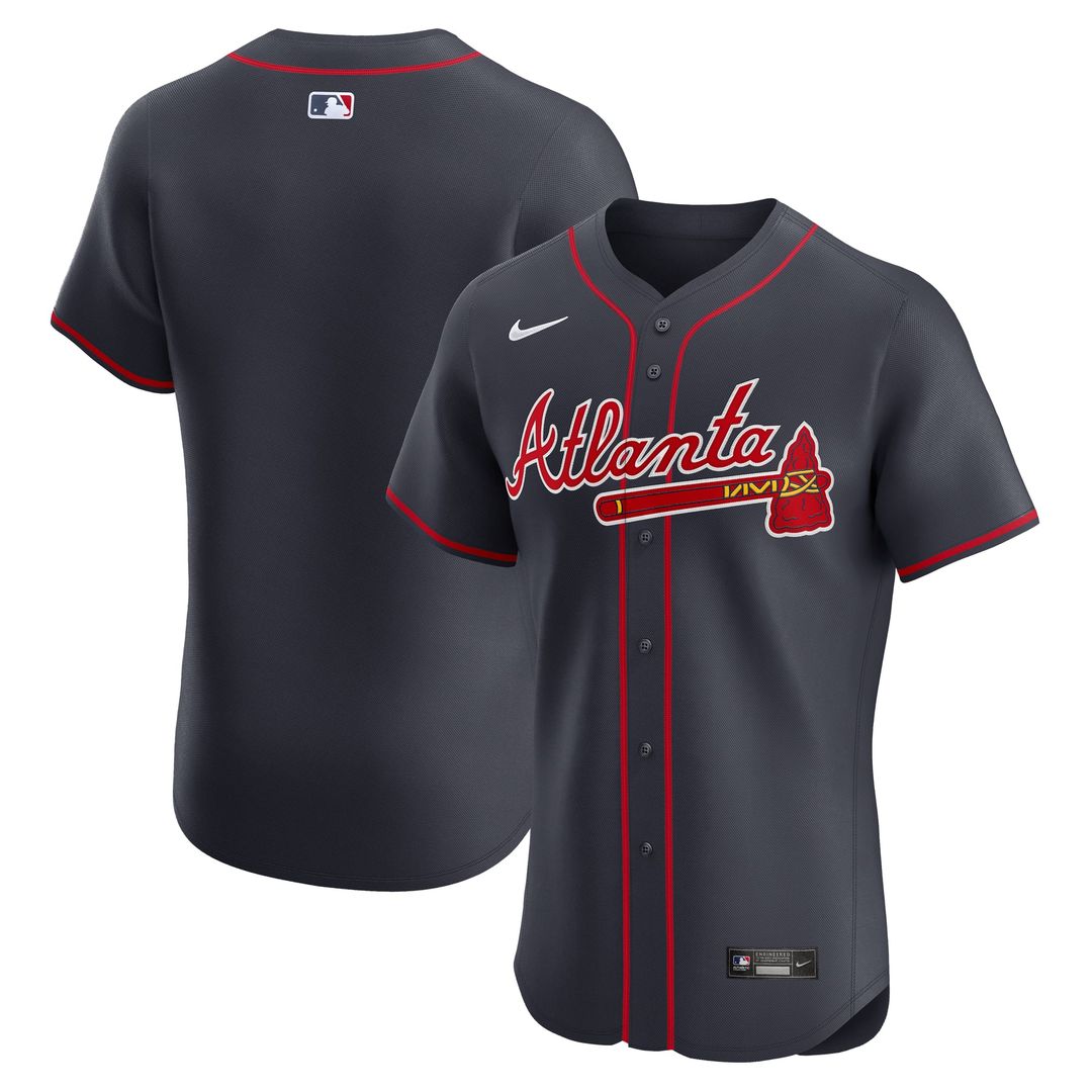Men's Atlanta Braves White Home Elite MLB Baseball Jersey - view 10