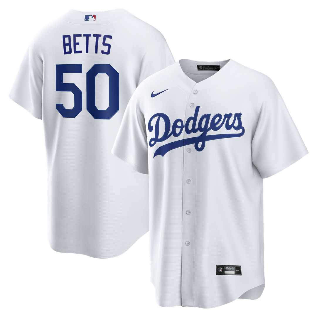 Men's Los Angeles Dodgers Mookie Betts White Home Replica MLB Baseball Jersey - view 1