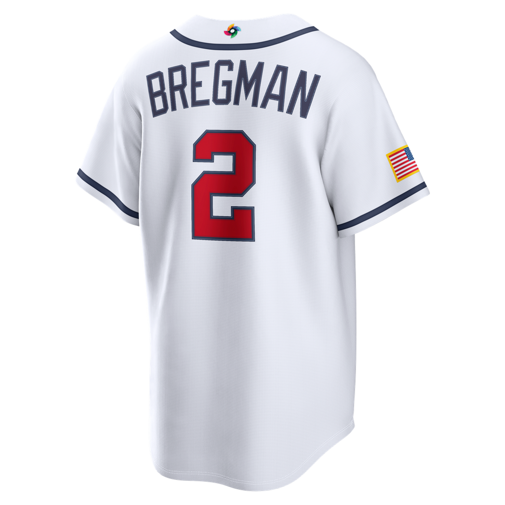Men's USA Baseball Alex Bregman White 2026 World Baseball Classic Home Stadium MLB Baseball Jersey - view 3