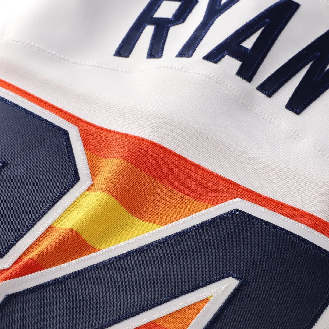 Men's Houston Astros Nolan Ryan White Throwback MLB Baseball Jersey - view 6