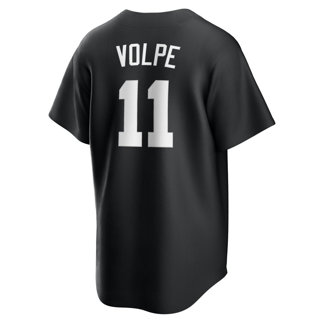 Men's New York Yankees Anthony Volpe Black Fashion Replica MLB Baseball Jersey - view 3