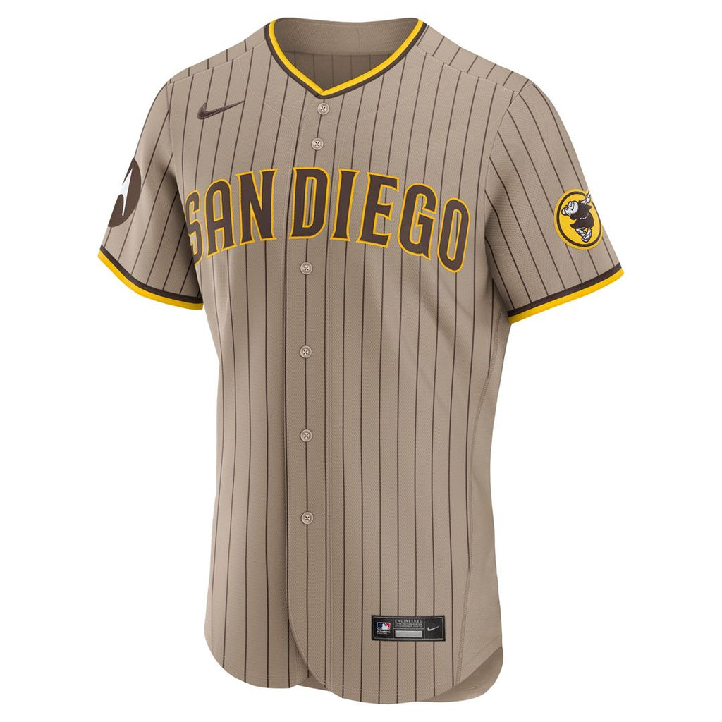 Men's San Diego Padres Brown Road Sponsor Patch MLB Baseball Jersey - view 8