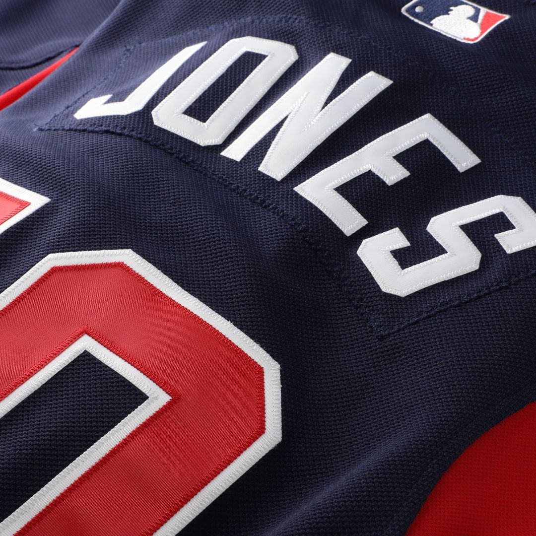 Men's Atlanta Braves Chipper Jones Navy Batting Practice MLB Baseball Jersey - view 5
