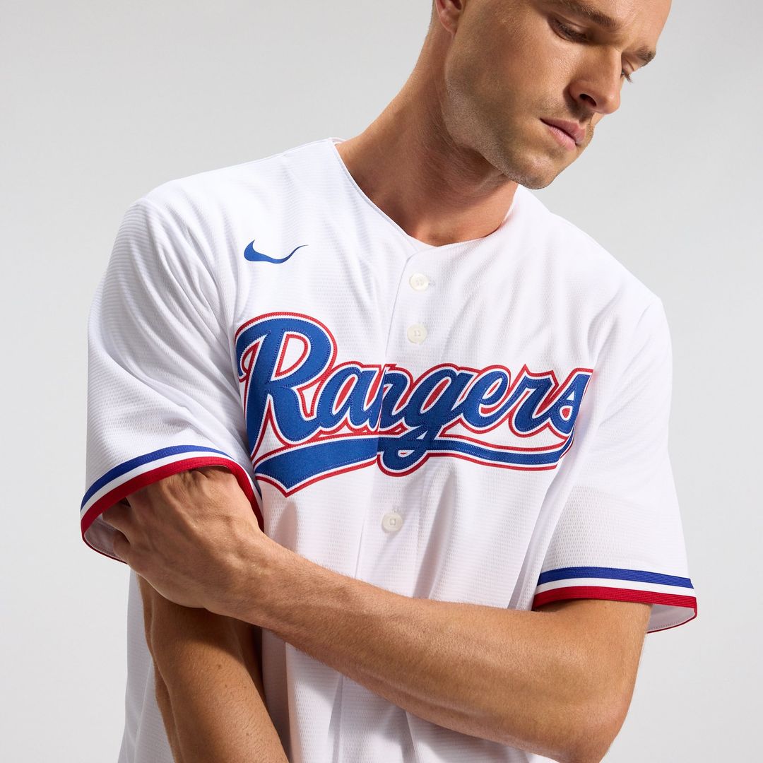 Men's Texas Rangers White Home Replica MLB Baseball Jersey - view 10