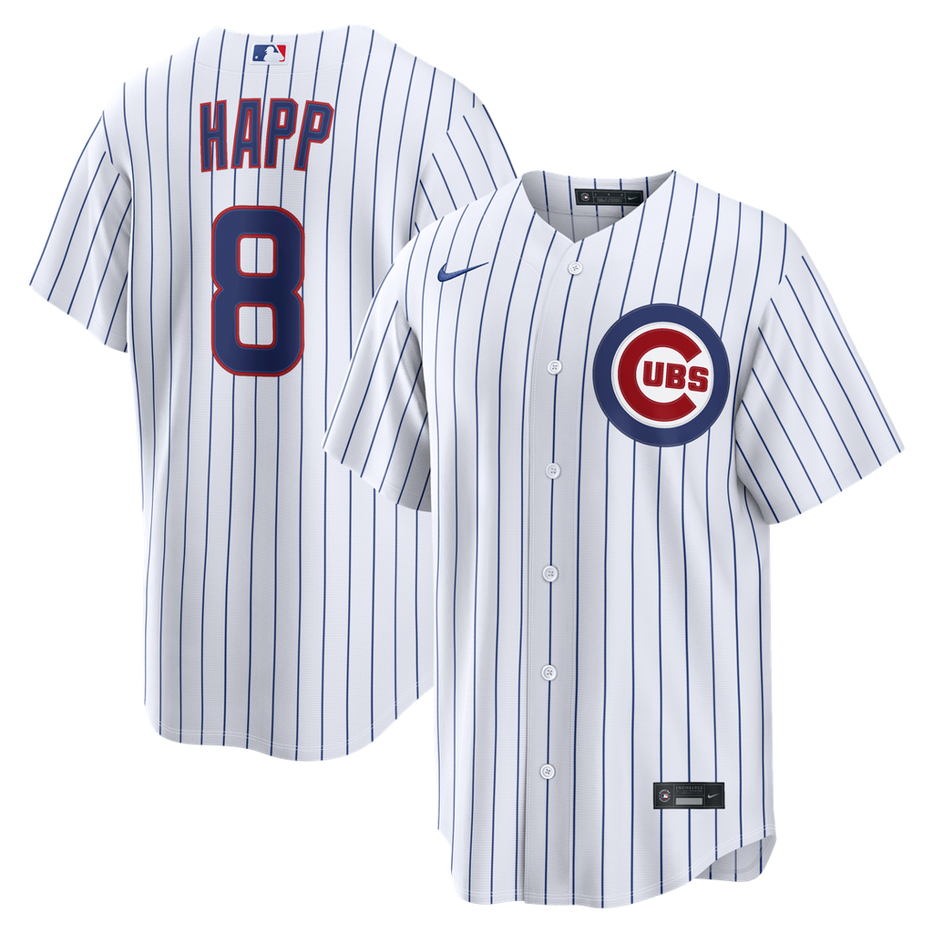 Men's Chicago Cubs Ian Happ White Home Replica MLB Baseball Jersey - view 1