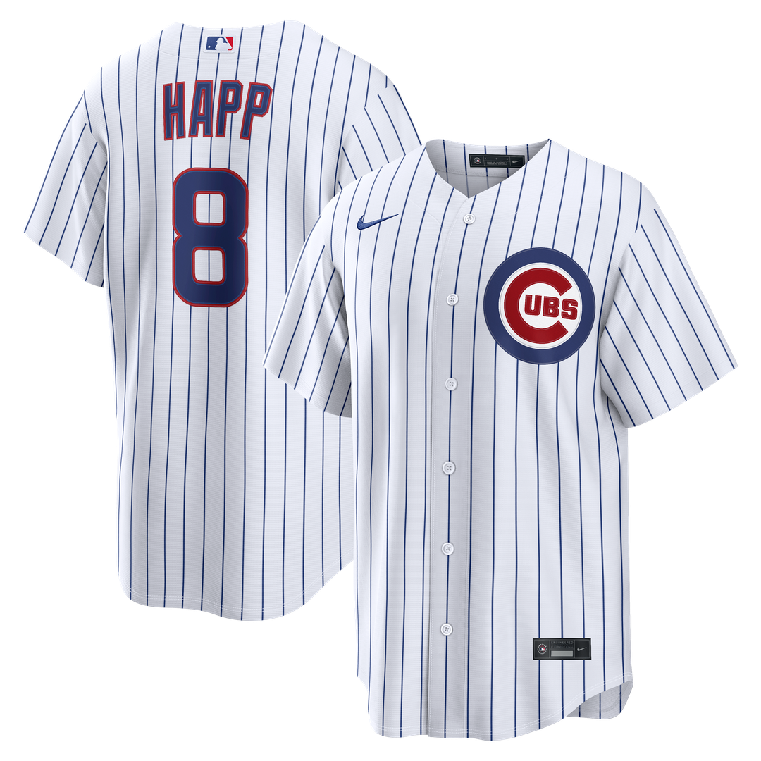 Men's Chicago Cubs Ian Happ White Home Replica MLB Baseball Jersey - view 1