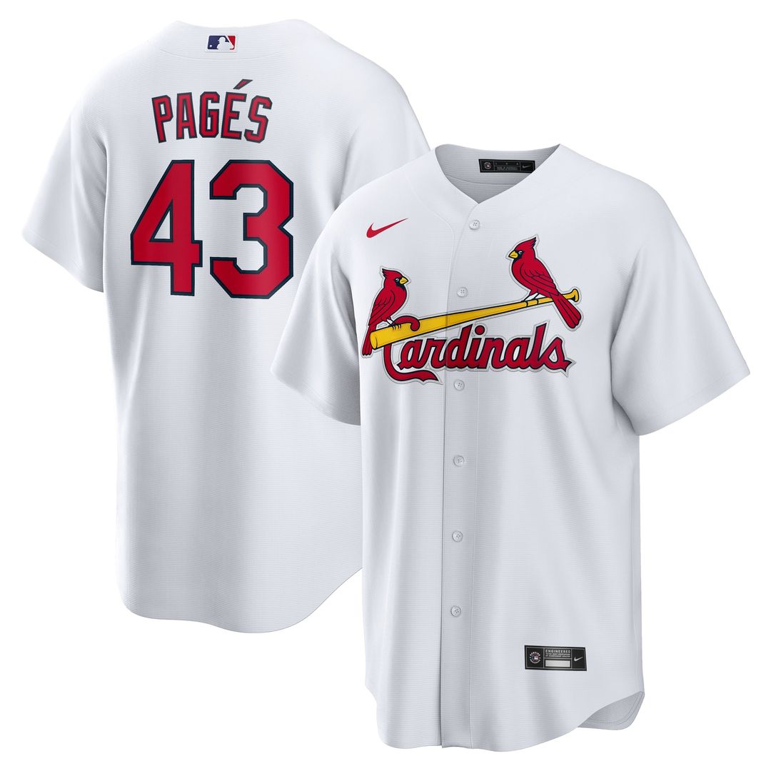 Men's St. Louis Cardinals Pedro Pagés White Home Replica MLB Baseball Jersey - view 1