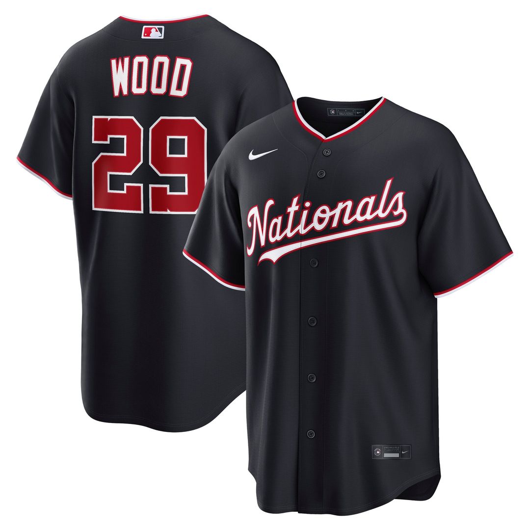 Men's Washington Nationals James Wood Gray Road Replica MLB Baseball Jersey - view 7