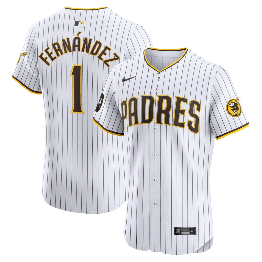 Men's San Diego Padres Tony Fernández White Home Elite Sponsor Patch MLB Baseball Jersey - view 1