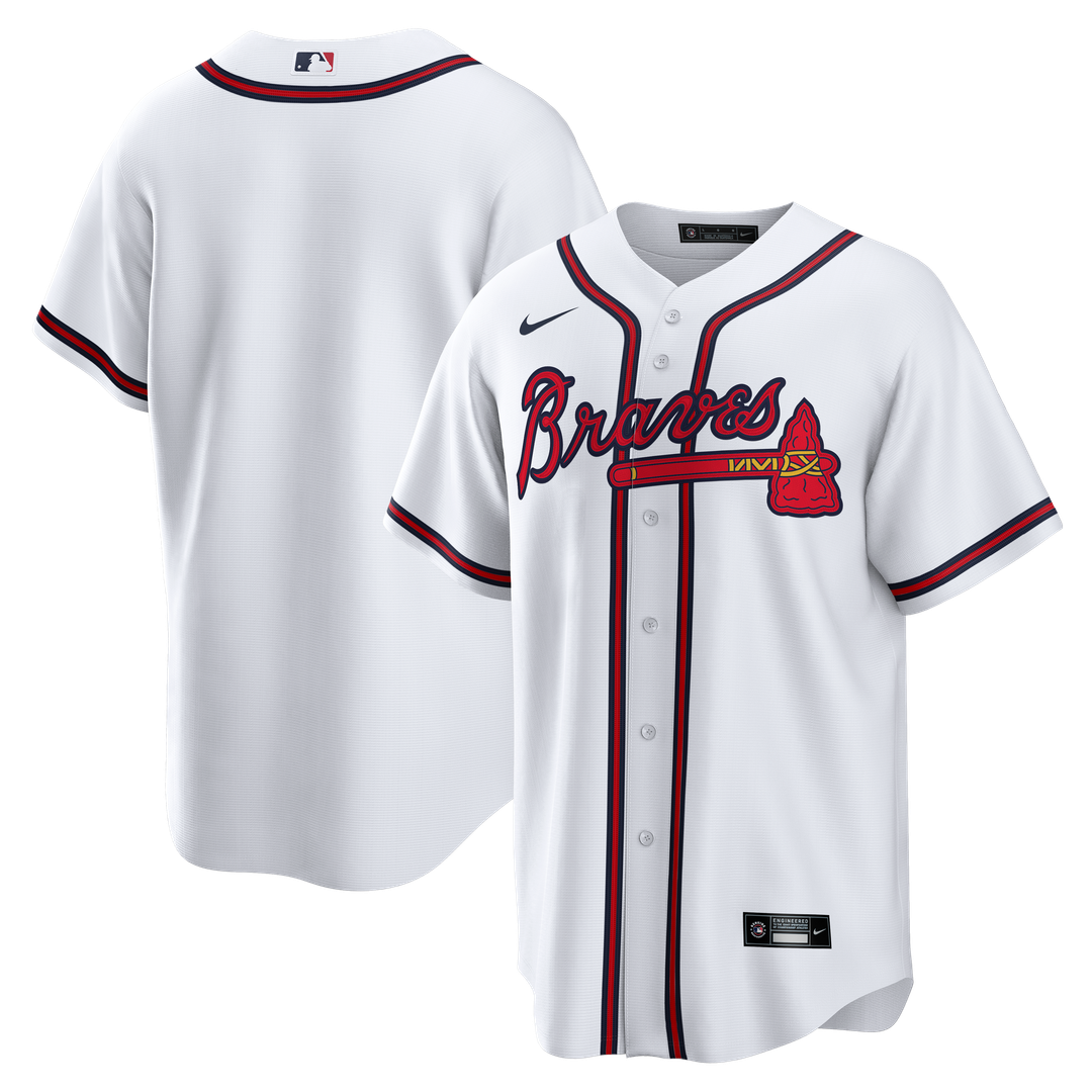Men's Atlanta Braves White Home Big & Tall Replica MLB Baseball Jersey - view 1