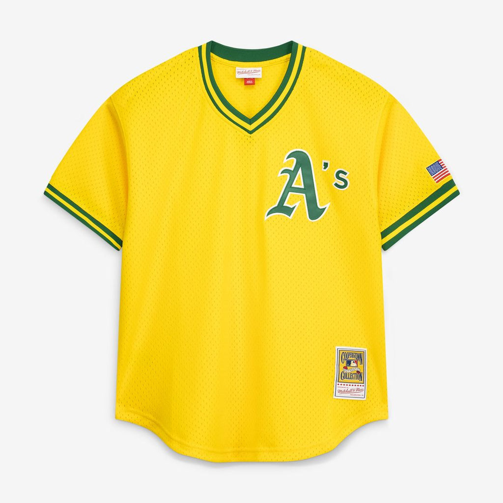 Men's Athletics Rickey Henderson Yellow Batting Practice MLB Baseball Jersey - view 2