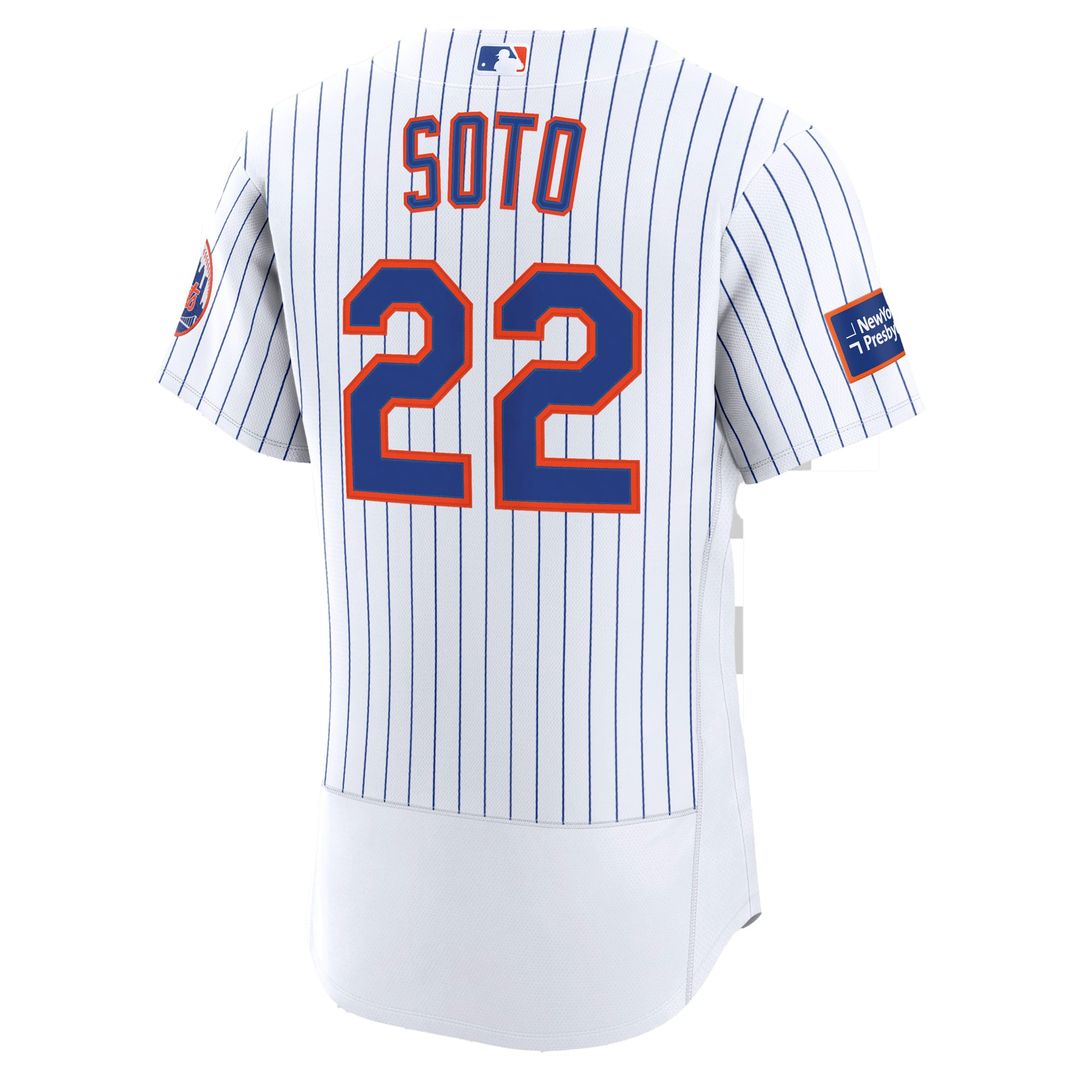 Men's New York Mets Juan Soto White Home Sponsor Patch MLB Baseball Jersey - view 3