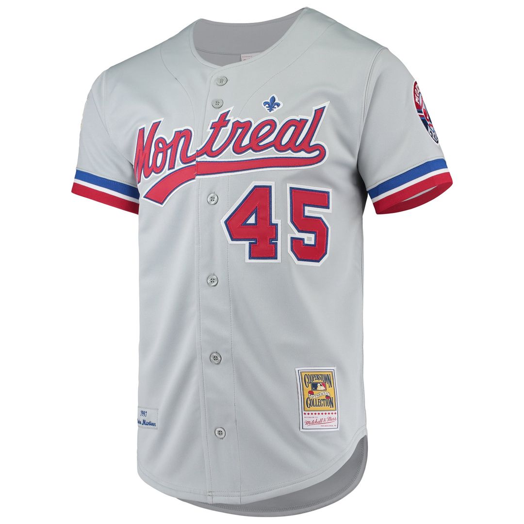 Men's Montreal Expos Pedro Martinez Gray Cooperstown Collection MLB Baseball Jersey - view 2