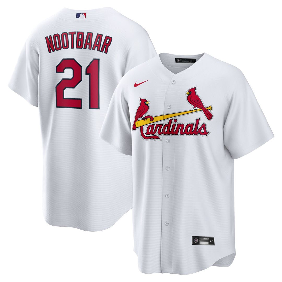 Men's St. Louis Cardinals Lars Nootbaar White Home Replica MLB Baseball Jersey - view 1