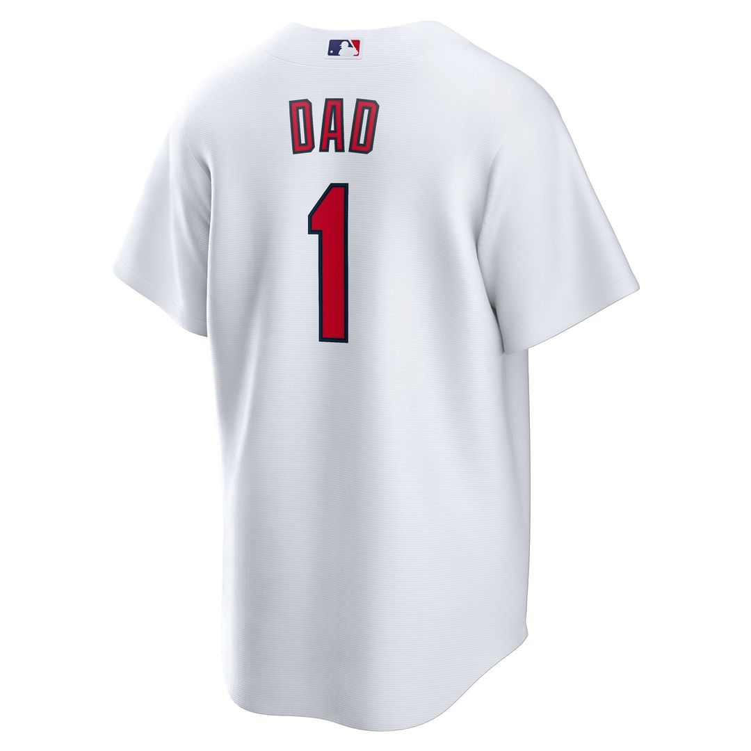 Men's St. Louis Cardinals White #1 Dad Home Replica MLB Baseball Jersey - view 3