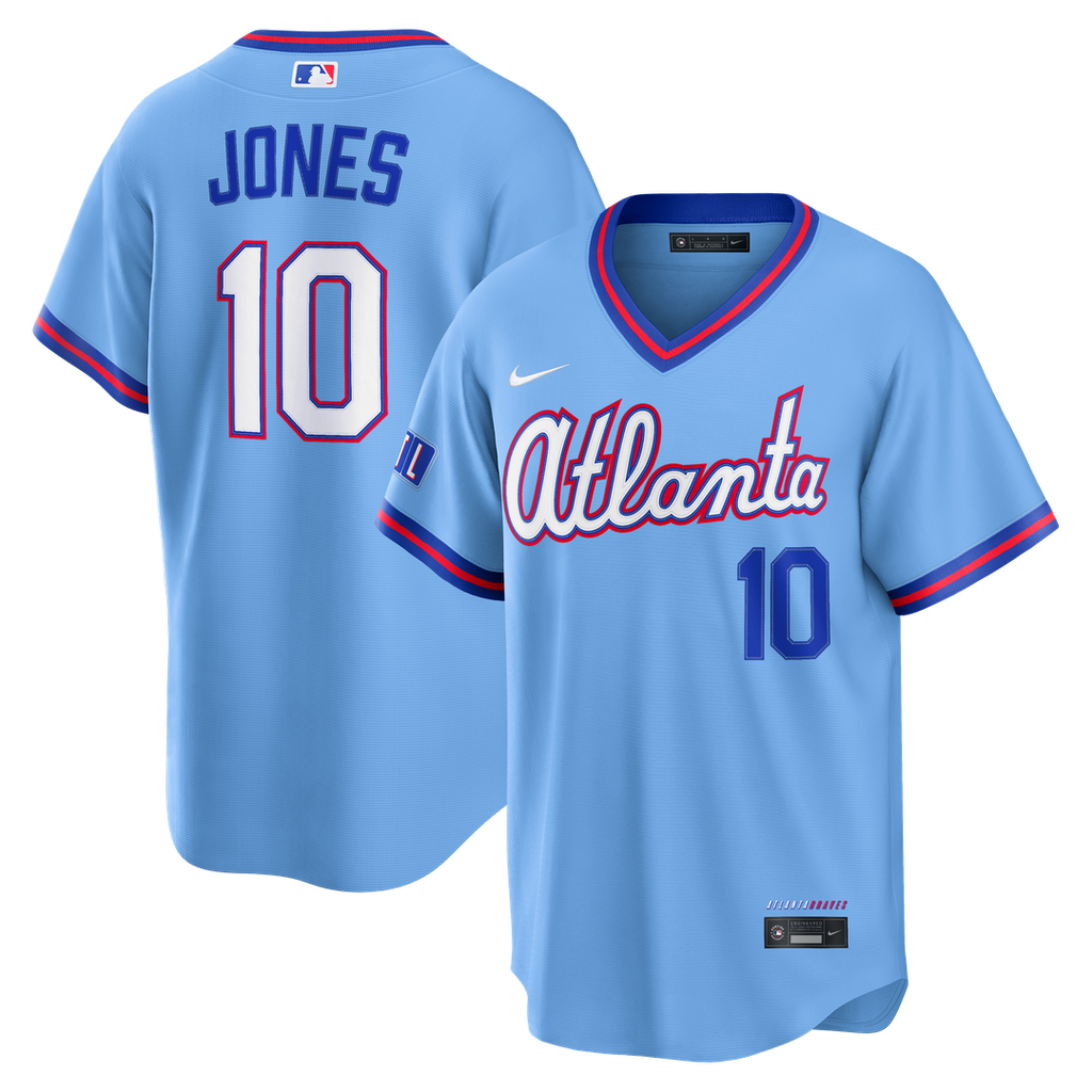 Men's Atlanta Braves Chipper Jones Powder Blue 2026 City Connect Stadium MLB Baseball Jersey - view 1