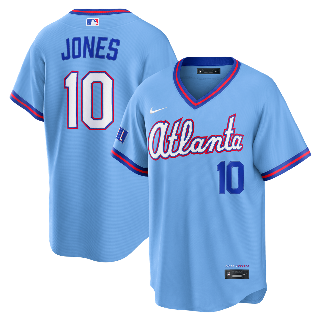 Men's Atlanta Braves Chipper Jones Powder Blue 2026 City Connect Stadium MLB Baseball Jersey - view 1