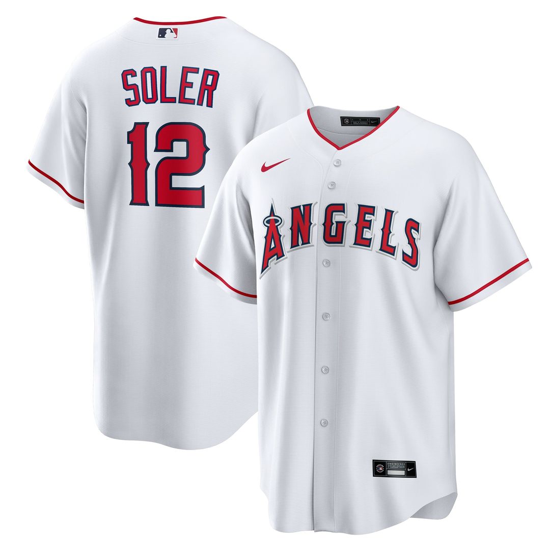 Men's Los Angeles Angels Jorge Soler White Home Replica MLB Baseball Jersey - view 1