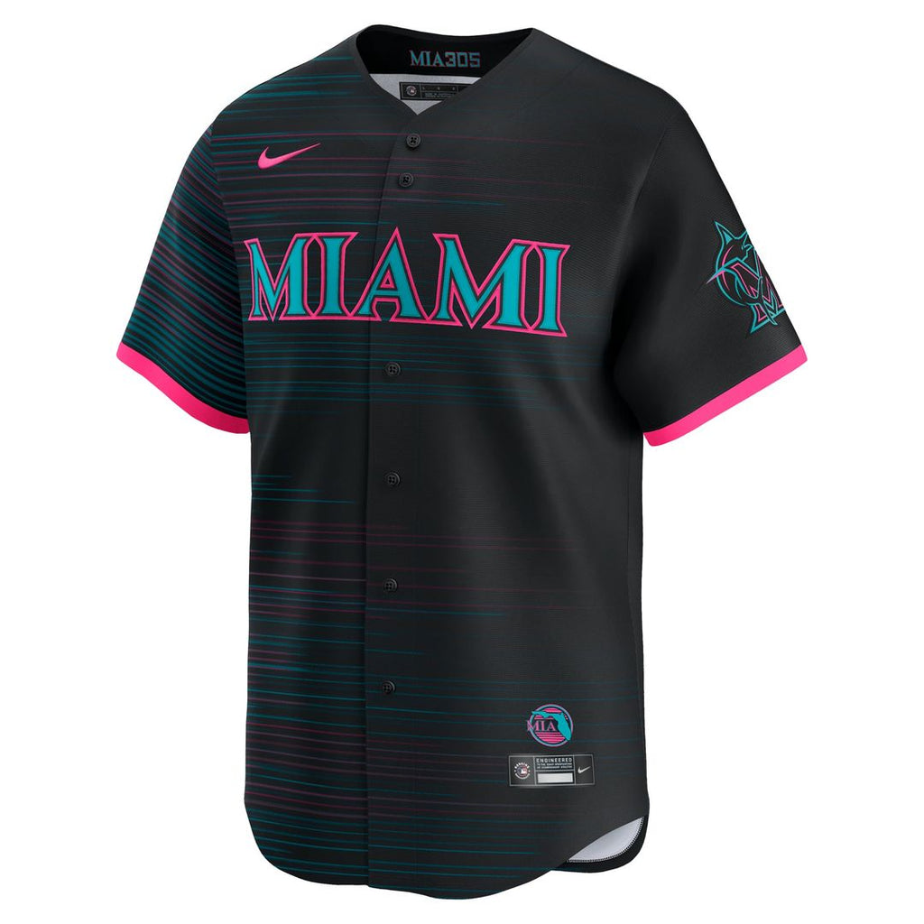 Men's Miami Marlins Black 2025 City Connect Limited MLB Baseball Jersey - view 2