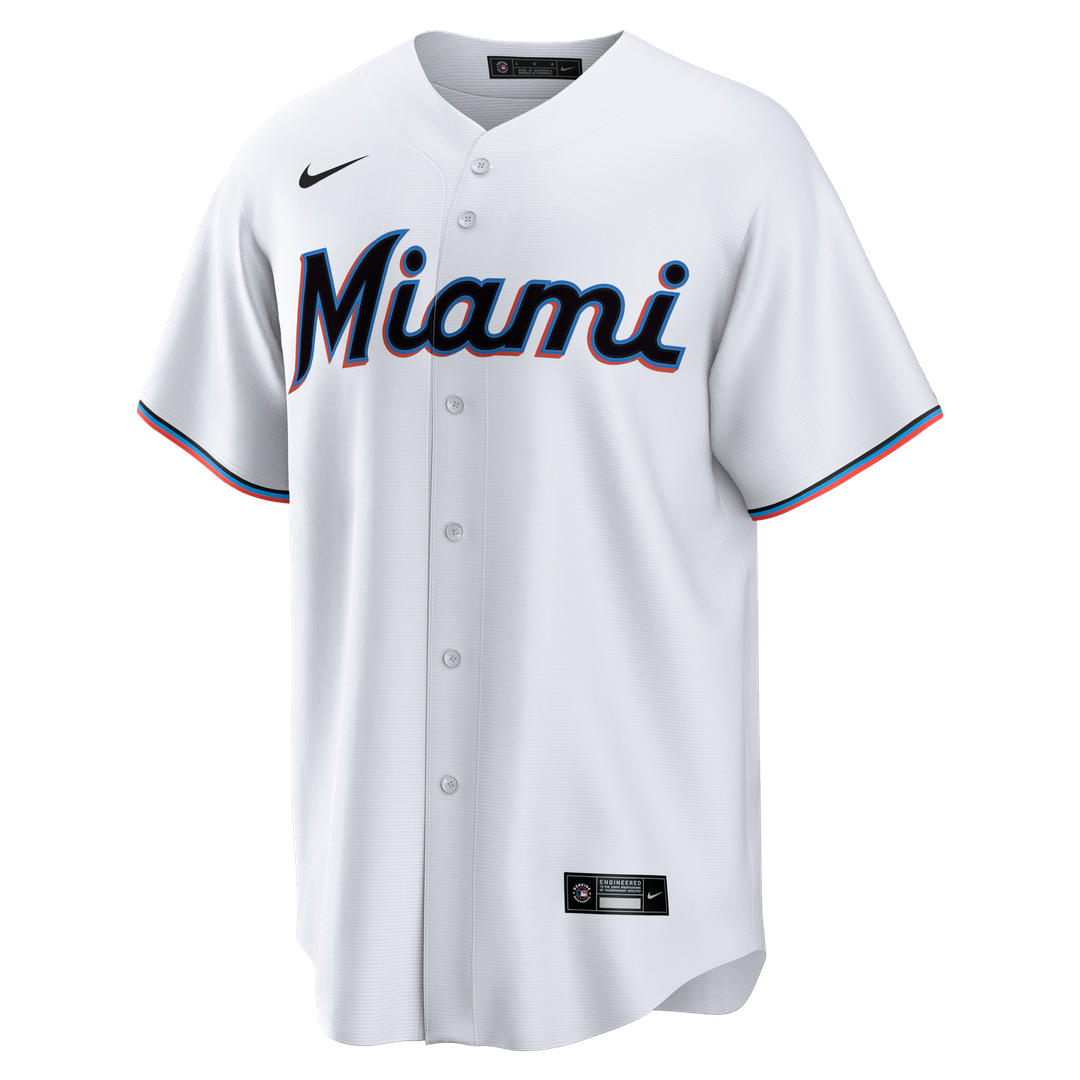 Men's Miami Marlins White Home Big & Tall Replica MLB Baseball Jersey - view 2