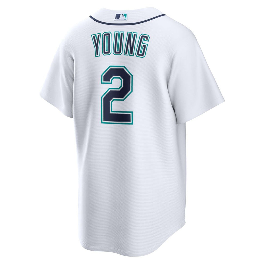 Men's Seattle Mariners Cole Young White Home Replica MLB Baseball Jersey - view 3