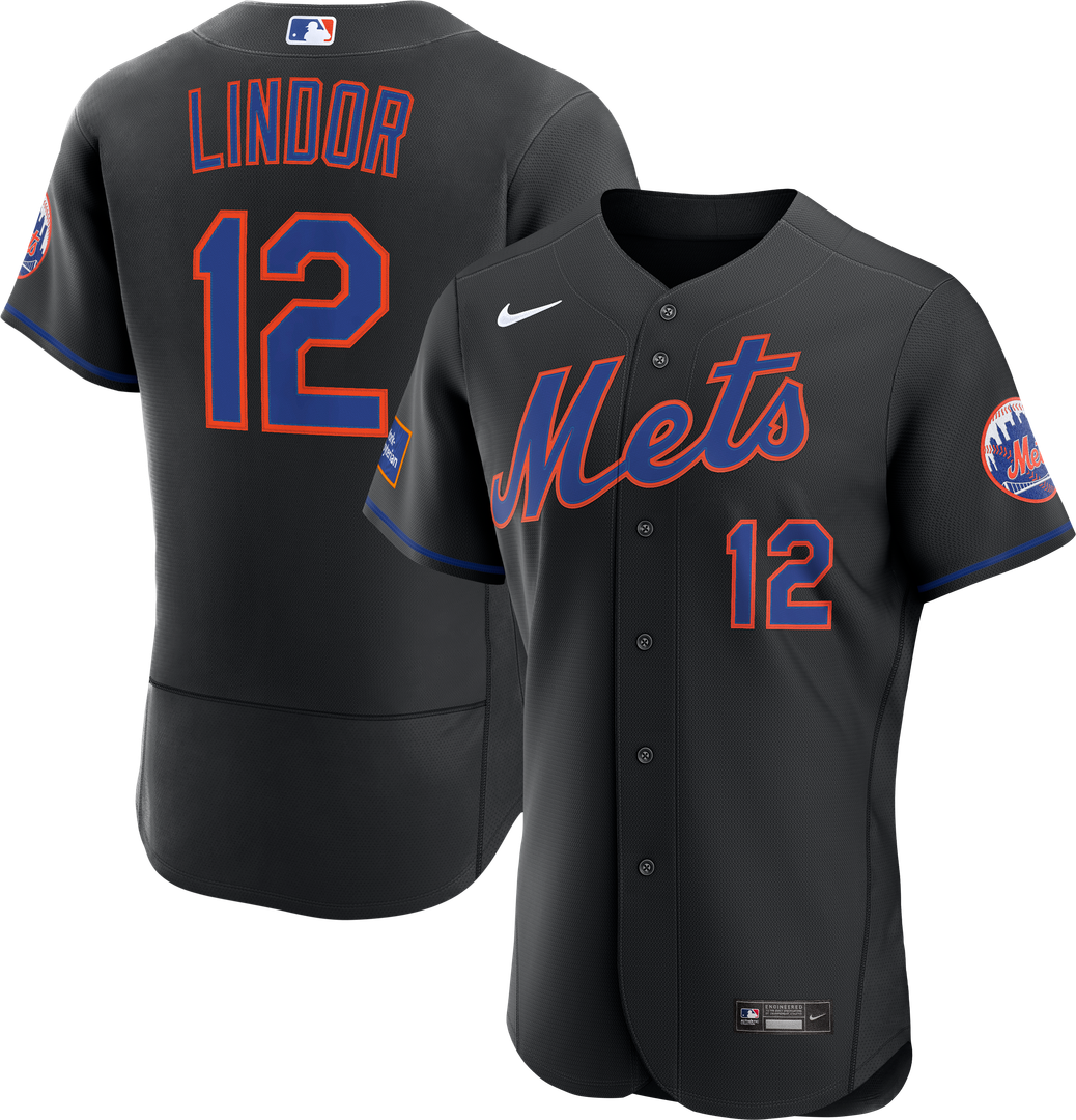 Men's New York Mets Francisco Lindor White Home Sponsor Patch MLB Baseball Jersey - view 7
