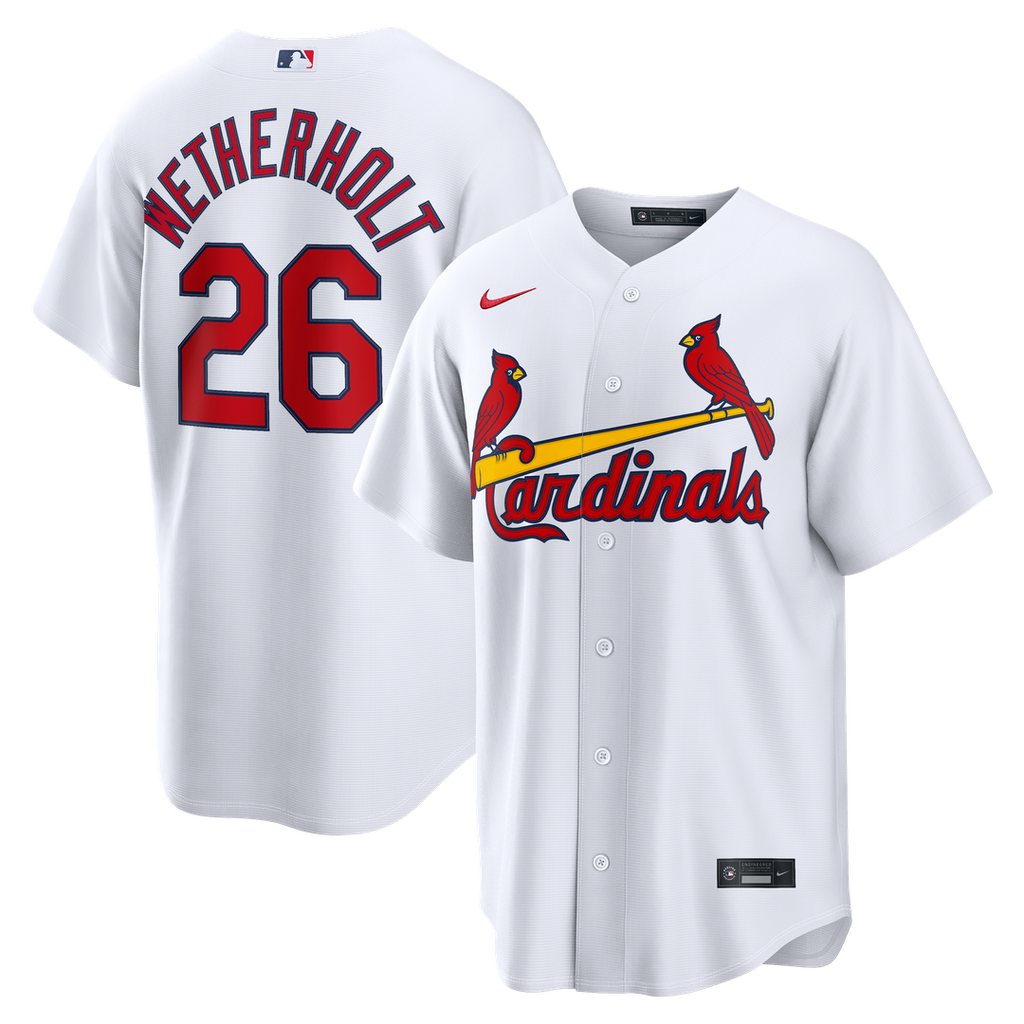 Men's St. Louis Cardinals JJ Wetherholt White Home Replica MLB Baseball Jersey - view 1