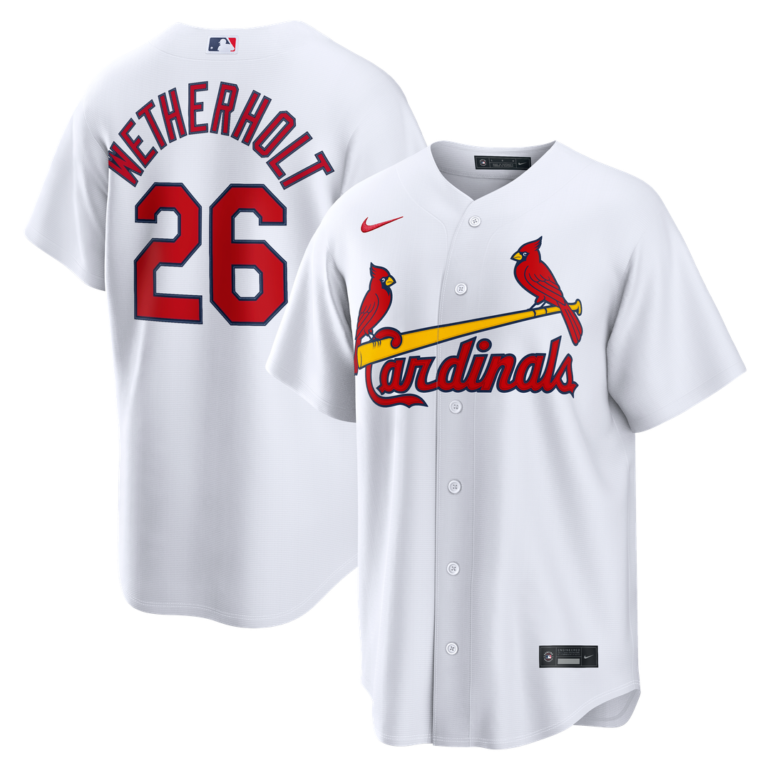 Men's St. Louis Cardinals JJ Wetherholt White Home Replica MLB Baseball Jersey - view 1