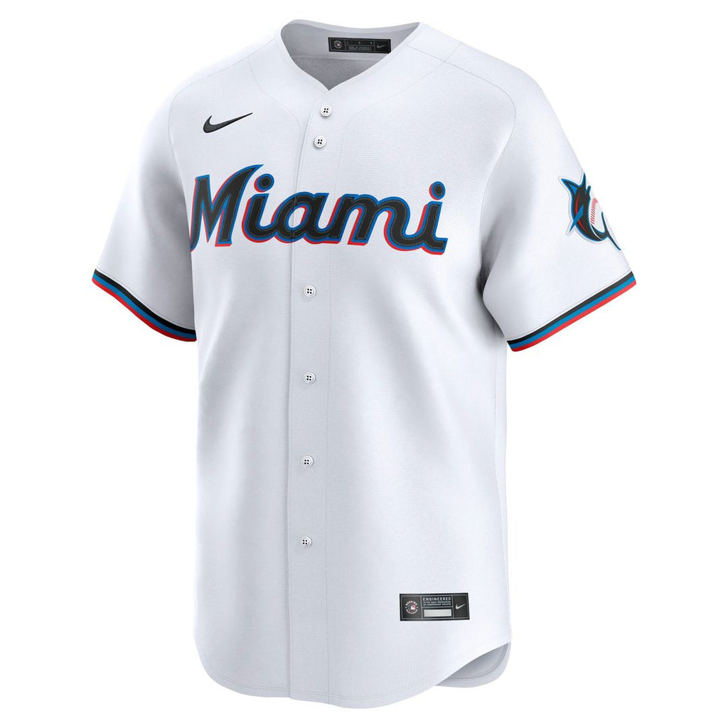 Men's Miami Marlins White Home Replica MLB Baseball Jersey - view 6