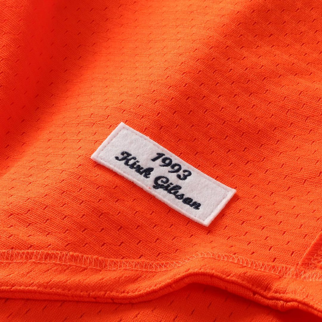 Men's Detroit Tigers Kirk Gibson Orange Cooperstown Collection Mesh Batting Practice Button-Up MLB Baseball Jersey - view 6