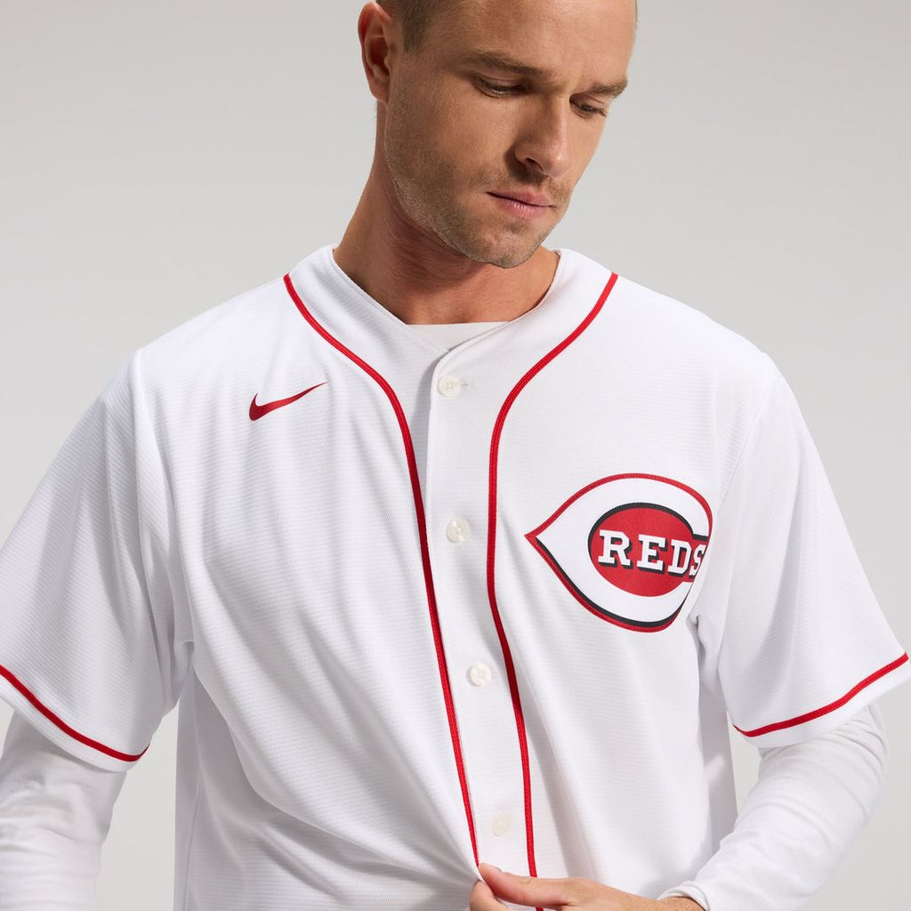 Men's Cincinnati Reds White Home Replica MLB Baseball Jersey - view 7
