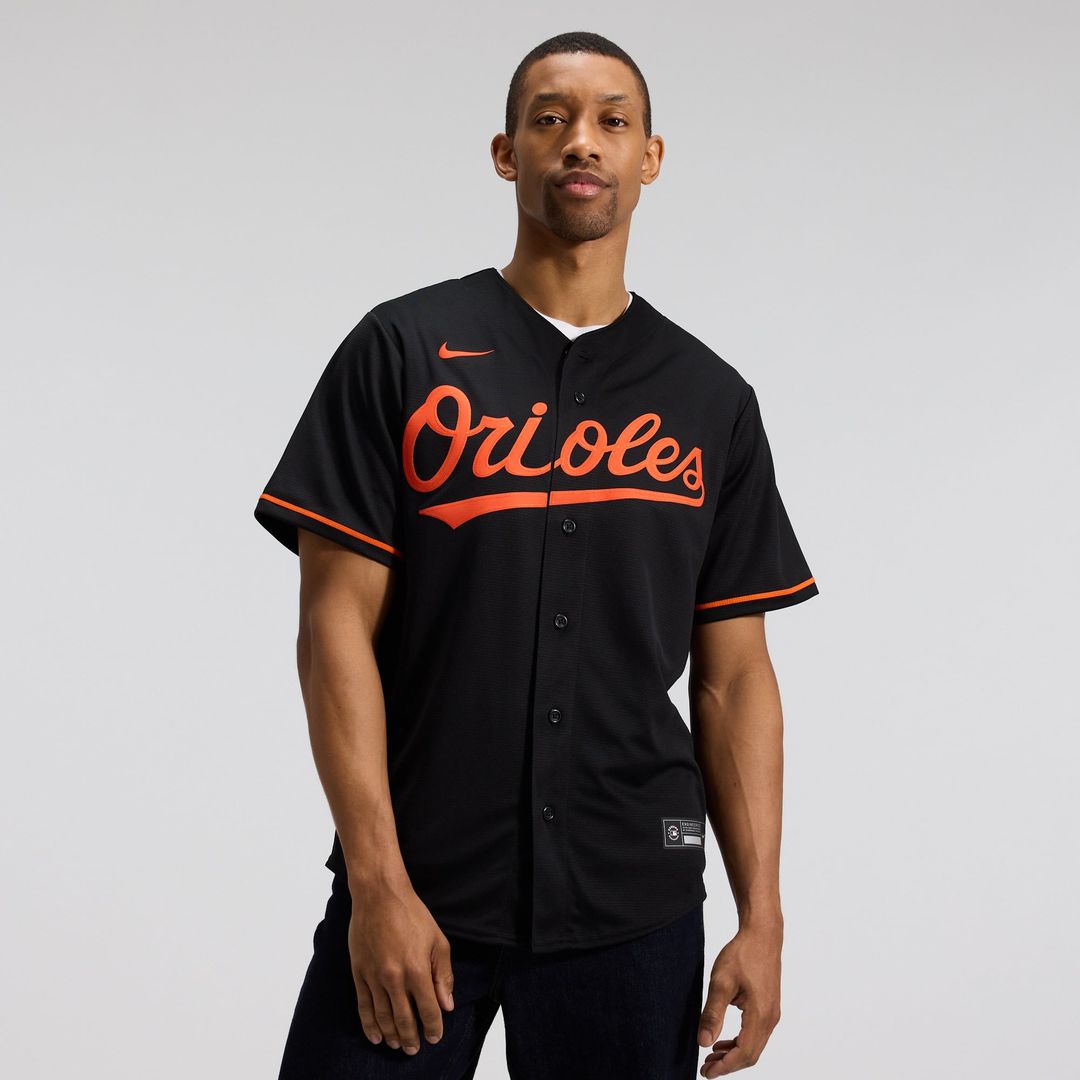 Men's Baltimore Orioles Black Alternate Replica MLB Baseball Jersey - view 12